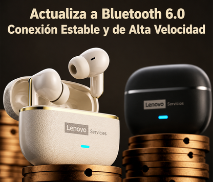 AURICULARES INALÁMBRICOS LENOVO LE208 BLUETOOTH 6.0 TWS ENC HI-FI CON 36 HORAS DE BATERÍA