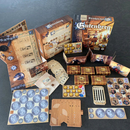 GUTENBERG JUEGO DE MESA ESTRATÉGICO DE IMPRENTA Y GESTIÓN MEDIEVAL