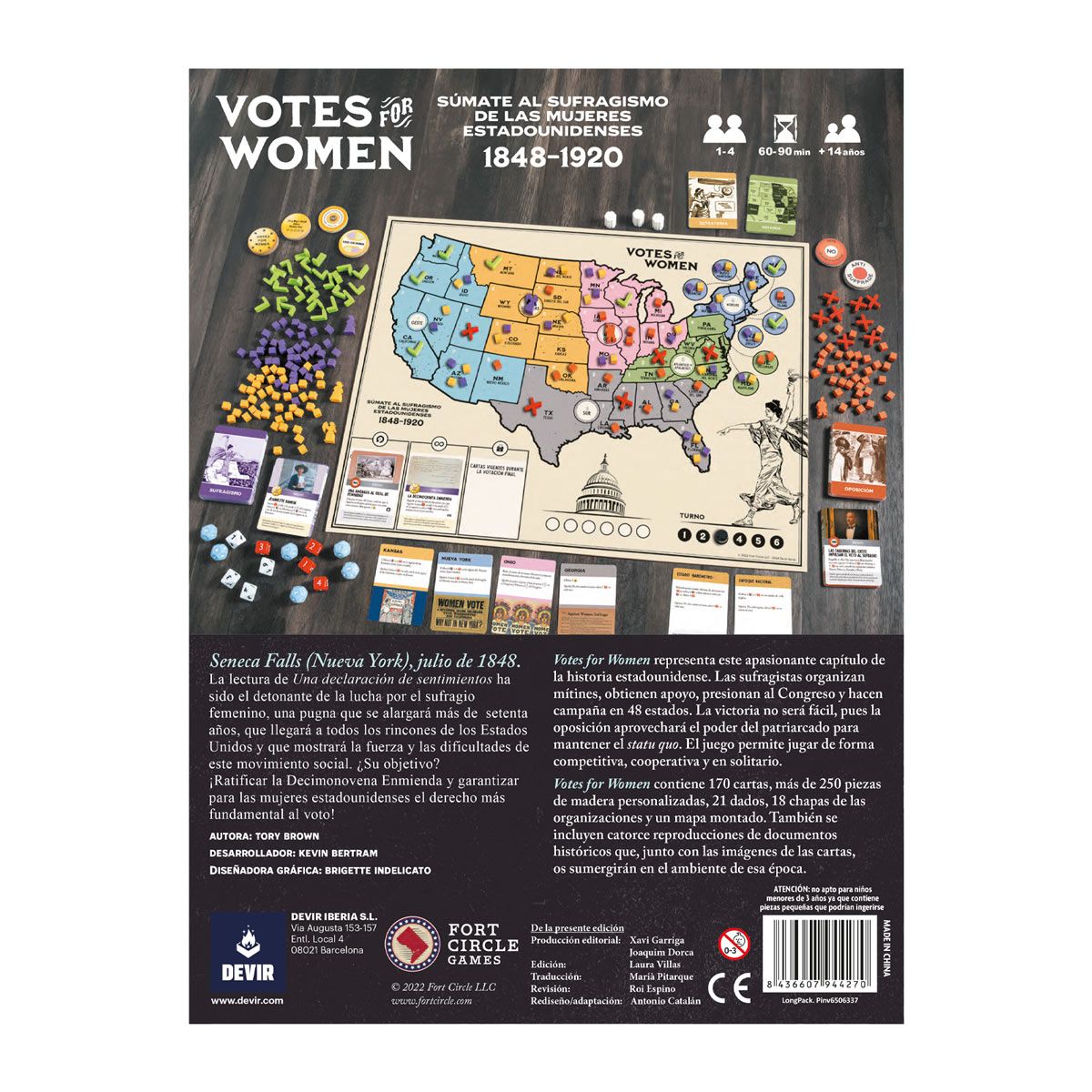 VOTES FOR WOMEN JUEGO DE MESA ESTRATEGIA HISTÓRICO SUFRAGISMO 1848 1920 DEVIR
