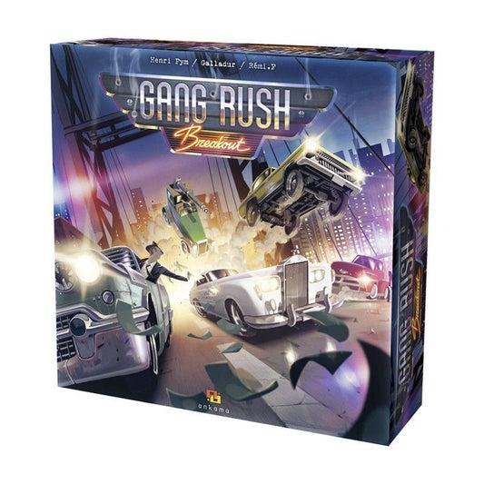 🚗💥 GANG RUSH BREAKOUT JUEGO DE MESA – CARRERAS, DISPAROS Y CAOS EN LA CIUDAD