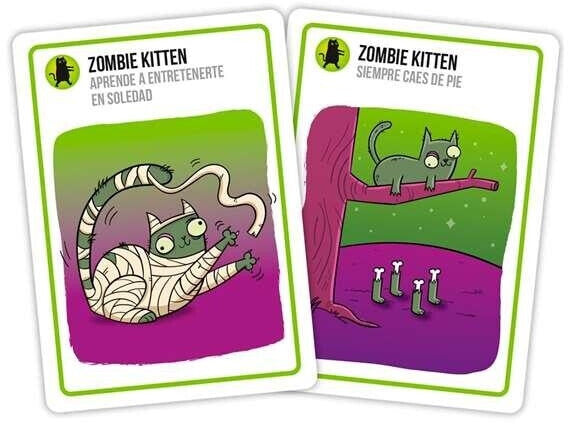 ZOMBIE KITTENS JUEGO DE CARTAS ORIGINAL – PARTY GAME DIVERTIDO CON GATOS EXPLOSIVOS Y REVIVIDOS PARA 2-5 JUGADORES