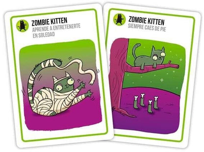 ZOMBIE KITTENS JUEGO DE CARTAS ORIGINAL – PARTY GAME DIVERTIDO CON GATOS EXPLOSIVOS Y REVIVIDOS PARA 2-5 JUGADORES